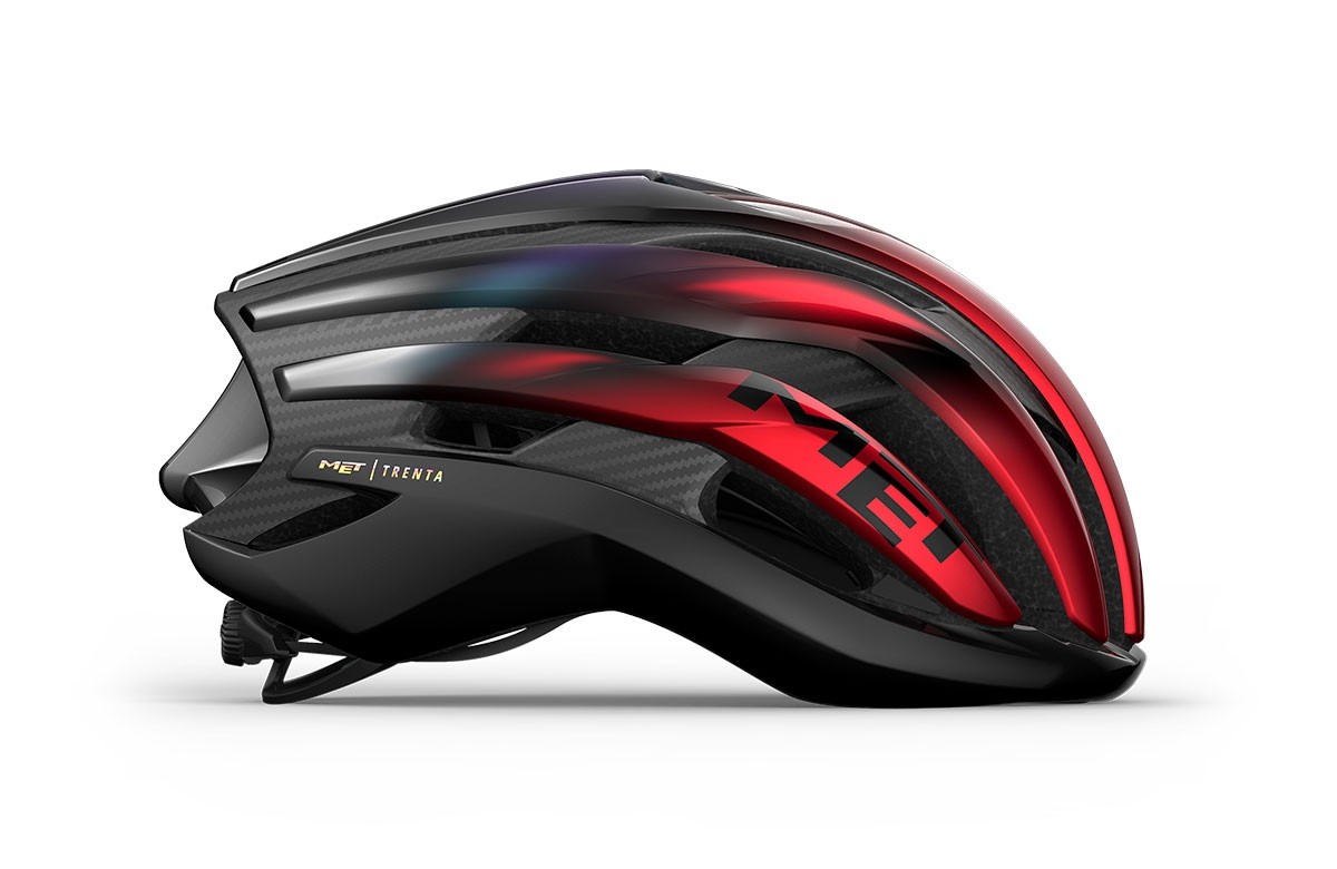 Caschi bici MET Trenta 3k carbon mips rosso iridescente lucido 3HM146 RO1 