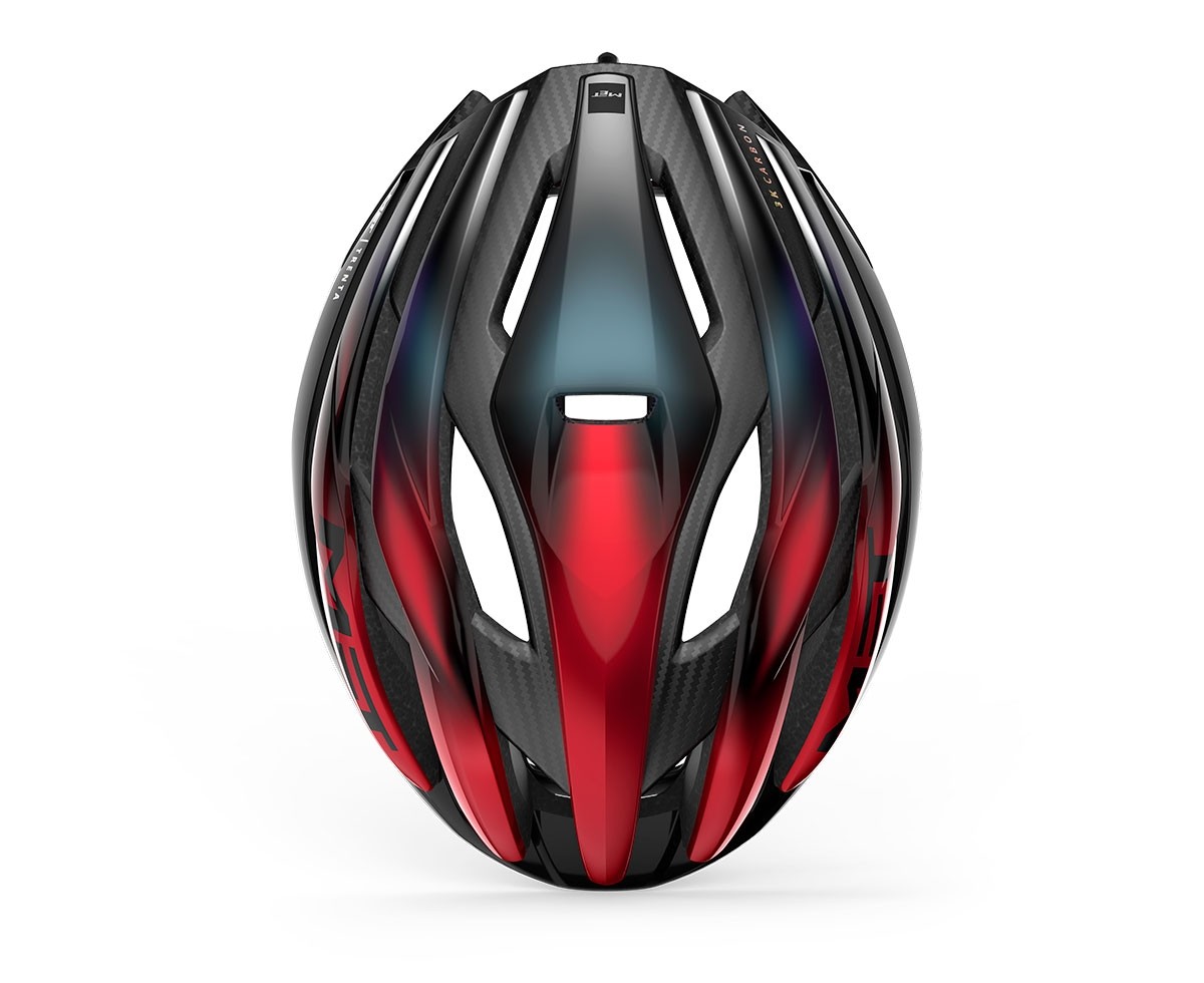 Caschi bici MET Trenta 3k carbon mips rosso iridescente lucido 3HM146 RO1 