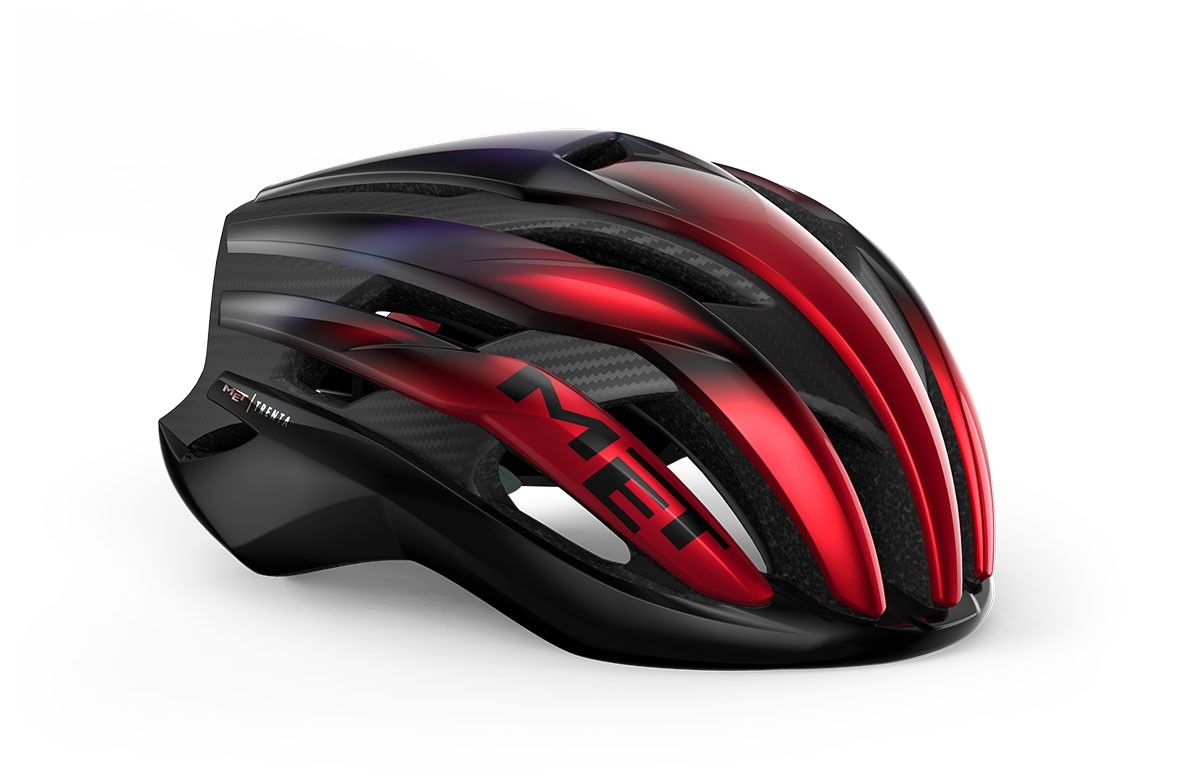 Caschi bici MET Trenta 3k carbon mips rosso iridescente lucido 3HM146 RO1 