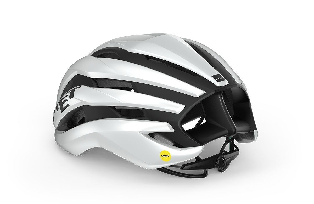 Caschi bici MET Trenta mips bianco nero opaco lucido 3HM126 BN1 