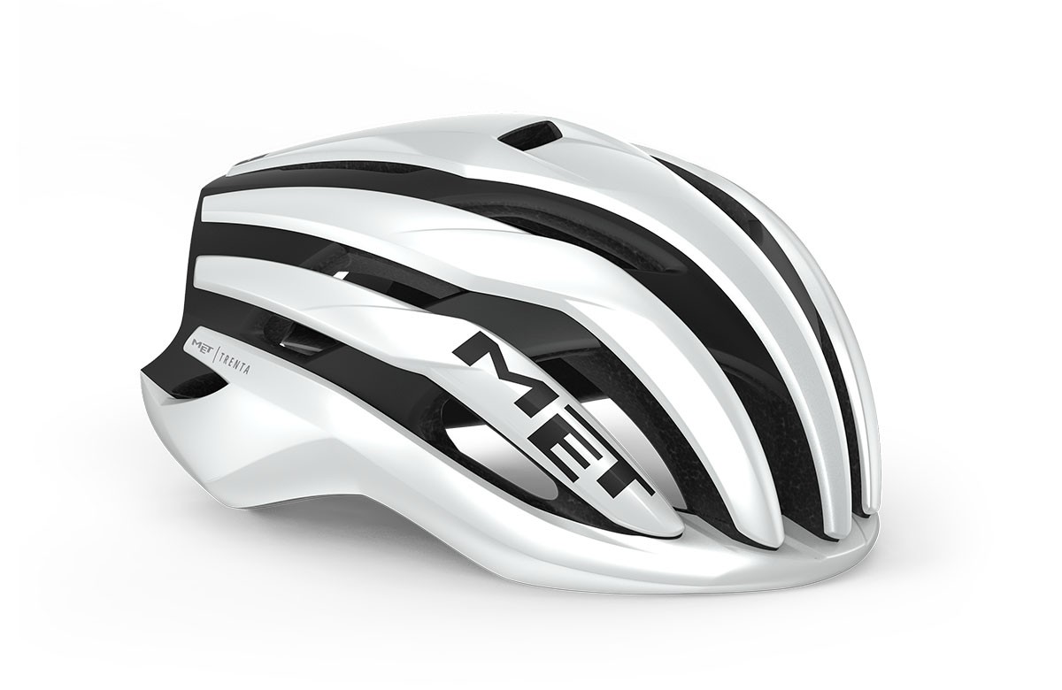Caschi bici MET Trenta mips bianco nero opaco lucido 3HM126 BN1 