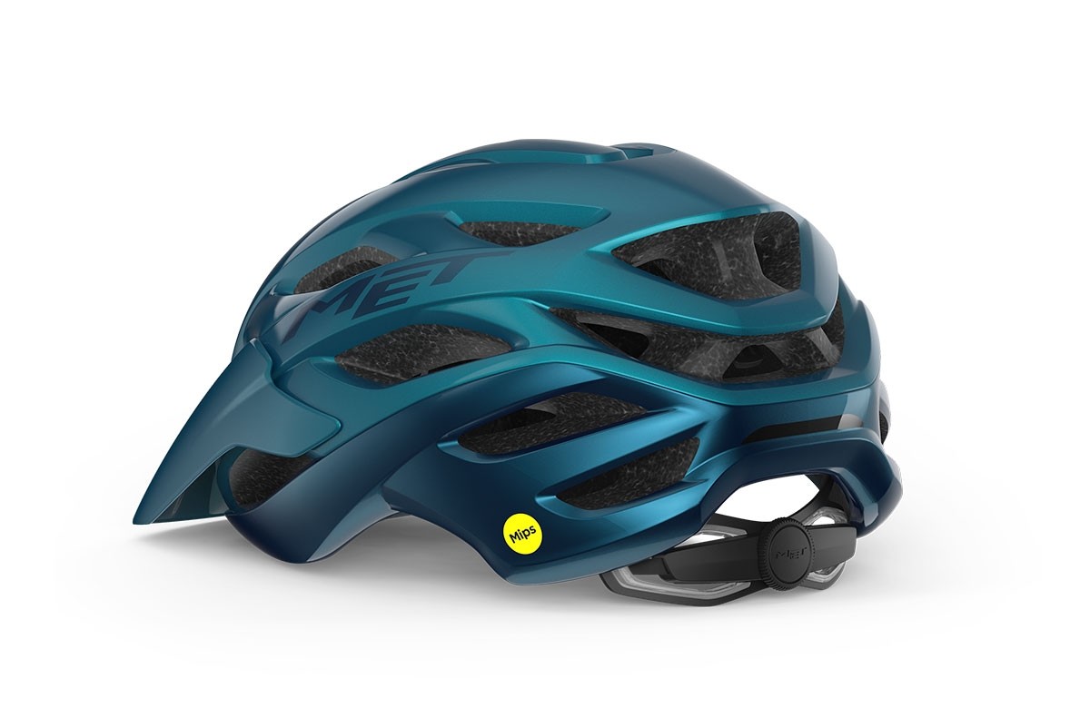 Caschi bici MET Veleno mips blu ottanio metallizzato lucido 3HM142 BL1 