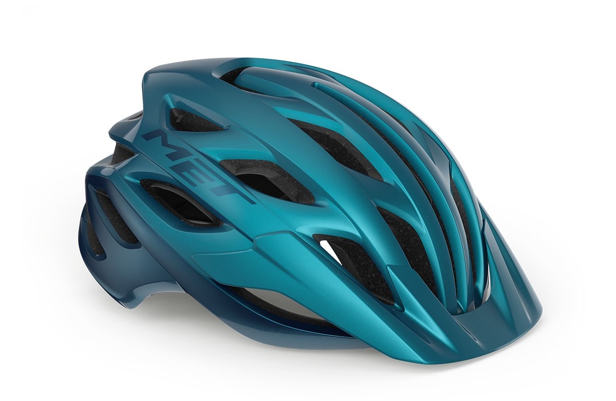 Caschi bici MET Veleno mips blu ottanio metallizzato lucido 3HM142 BL1 