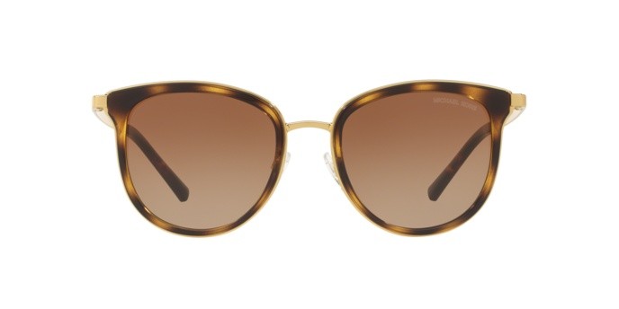 Sunglasses Michael Kors Adrianna i MK 1010 (110113) color dk tortoise/gold shape square lenses brown gradient