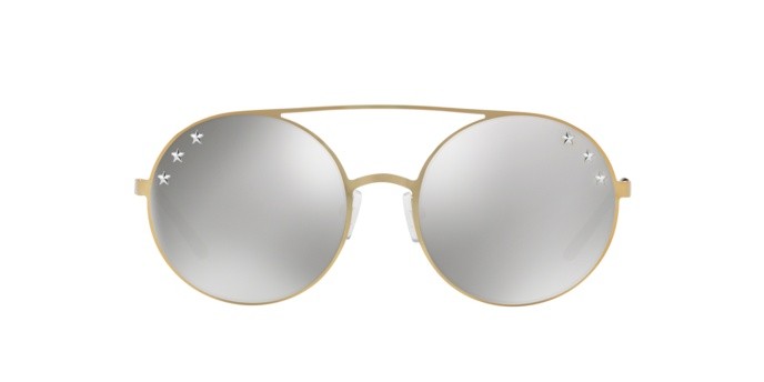 Sonnenbrillen Michael Kors Cabo MK 1027 (11936G) farbe pale gold-tone form rund gläser silver mirror