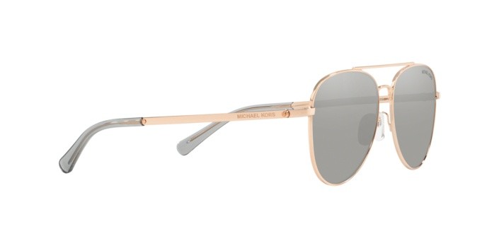 Occhiali da sole Michael Kors San diego MK 1045 (11086G) colore rose gold forma aviator lenti silver mirror