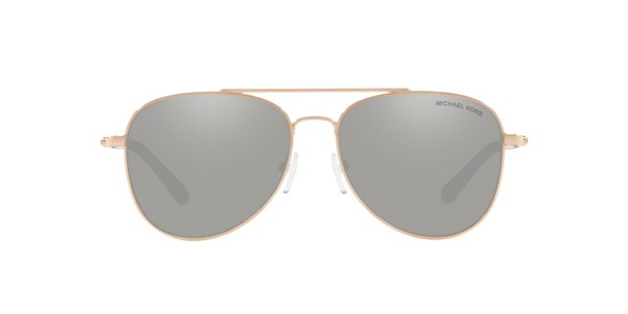 Occhiali da sole Michael Kors San diego MK 1045 (11086G) colore rose gold forma aviator lenti silver mirror