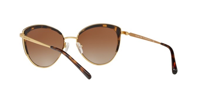 Sonnenbrillen Michael Kors Key biscayne MK 1046 (110013) farbe gold form cat-eye gläser brown gradient