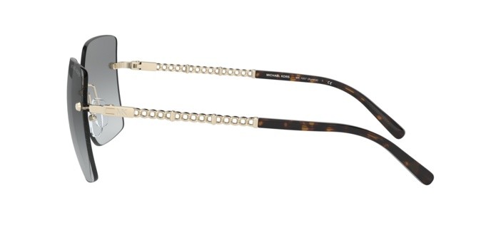 Sonnenbrillen Michael Kors Aurelia MK 1057 (101411) farbe light gold form quadratisch gläser grey gradient