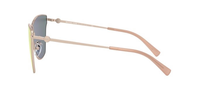 Occhiali da sole Michael Kors Larissa MK 1063 (11084Z) colore rose gold forma farfalla lenti pink mirror