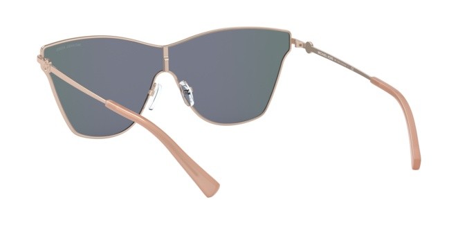 Occhiali da sole Michael Kors Larissa MK 1063 (11084Z) colore rose gold forma farfalla lenti pink mirror