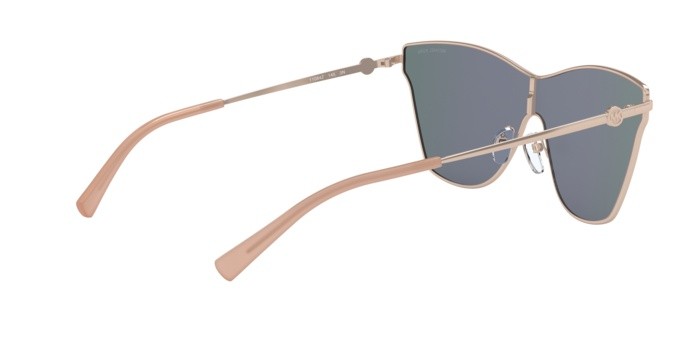 Occhiali da sole Michael Kors Larissa MK 1063 (11084Z) colore rose gold forma farfalla lenti pink mirror
