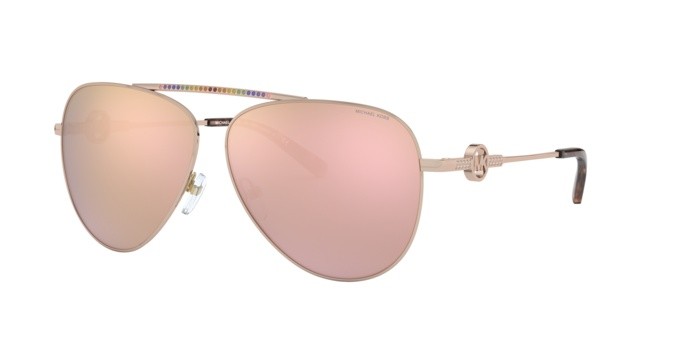 Sonnenbrillen Michael Kors Salina MK 1066B (11084Z) farbe rose gold form aviator gläser pale rose gold mirror