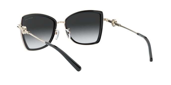 Occhiali da sole Michael Kors Corsica MK 1067B (10148G) colore light gold forma farfalla lenti dark grey gradient