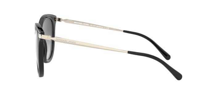 Sunglasses Michael Kors Brisbane MK 1077 (1014T3) color light gold/black shape round lenses dark grey gradient polar