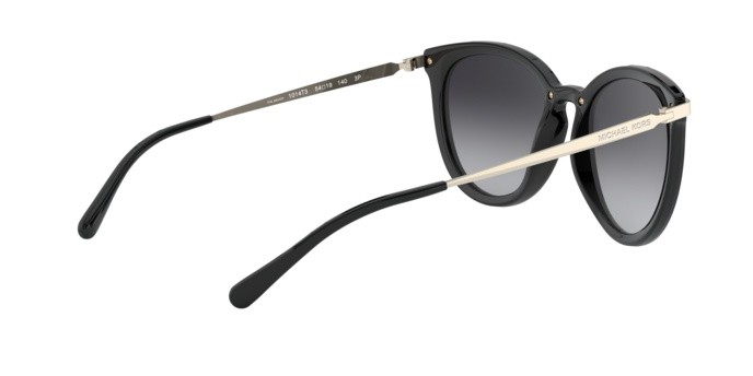 Sunglasses Michael Kors Brisbane MK 1077 (1014T3) color light gold/black shape round lenses dark grey gradient polar