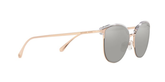 Sonnenbrillen Michael Kors Magnolia MK 1088 (11086G) farbe rose gold form rund gläser silver mirror