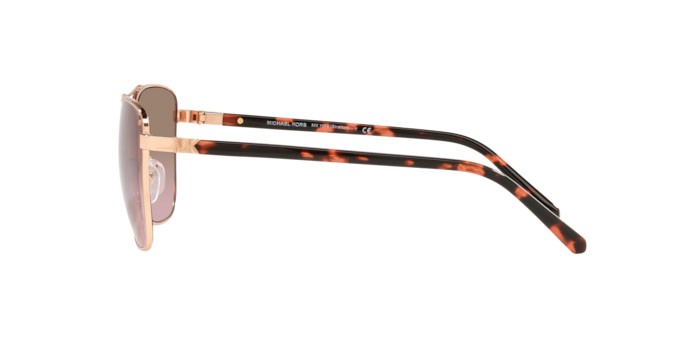 Sonnenbrillen Michael Kors Stratton MK 1096 (110814) farbe rose gold form aviator gläser brown rose gradient