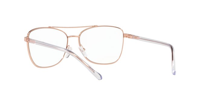 Sonnenbrillen Michael Kors Stratton MK 1096 (1108SB) farbe rose gold form aviator gläser blue light clear