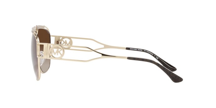 Occhiali da sole Michael Kors Vienna MK 1102 (101413) colore light gold forma aviator lenti smoke gradient