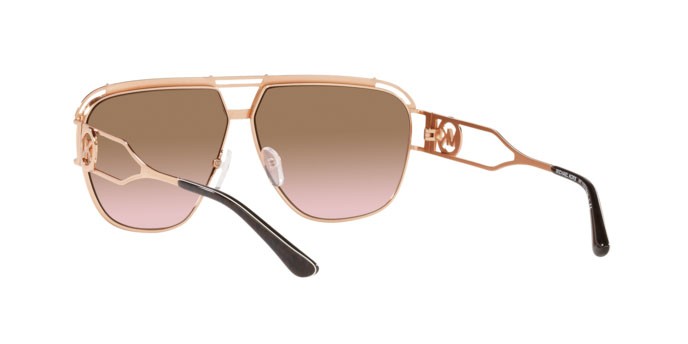 Sonnenbrillen Michael Kors Vienna MK 1102 (110811) farbe rose gold form aviator gläser brown pink gradient