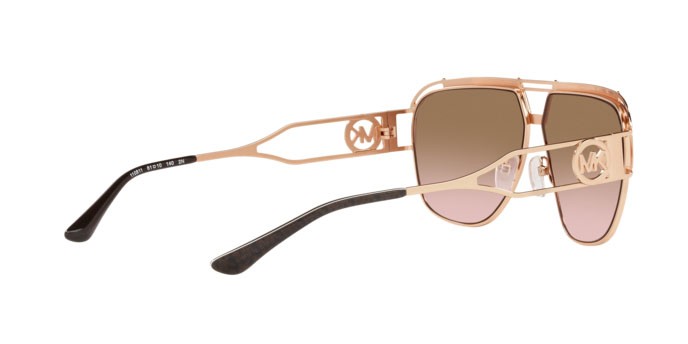 Sonnenbrillen Michael Kors Vienna MK 1102 (110811) farbe rose gold form aviator gläser brown pink gradient