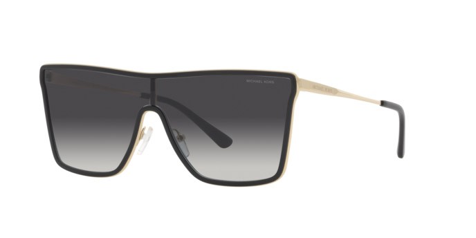 Sonnenbrillen Michael Kors Tucson MK 1116 (10148G) farbe light gold form unregelmäßig gläser dark grey gradient