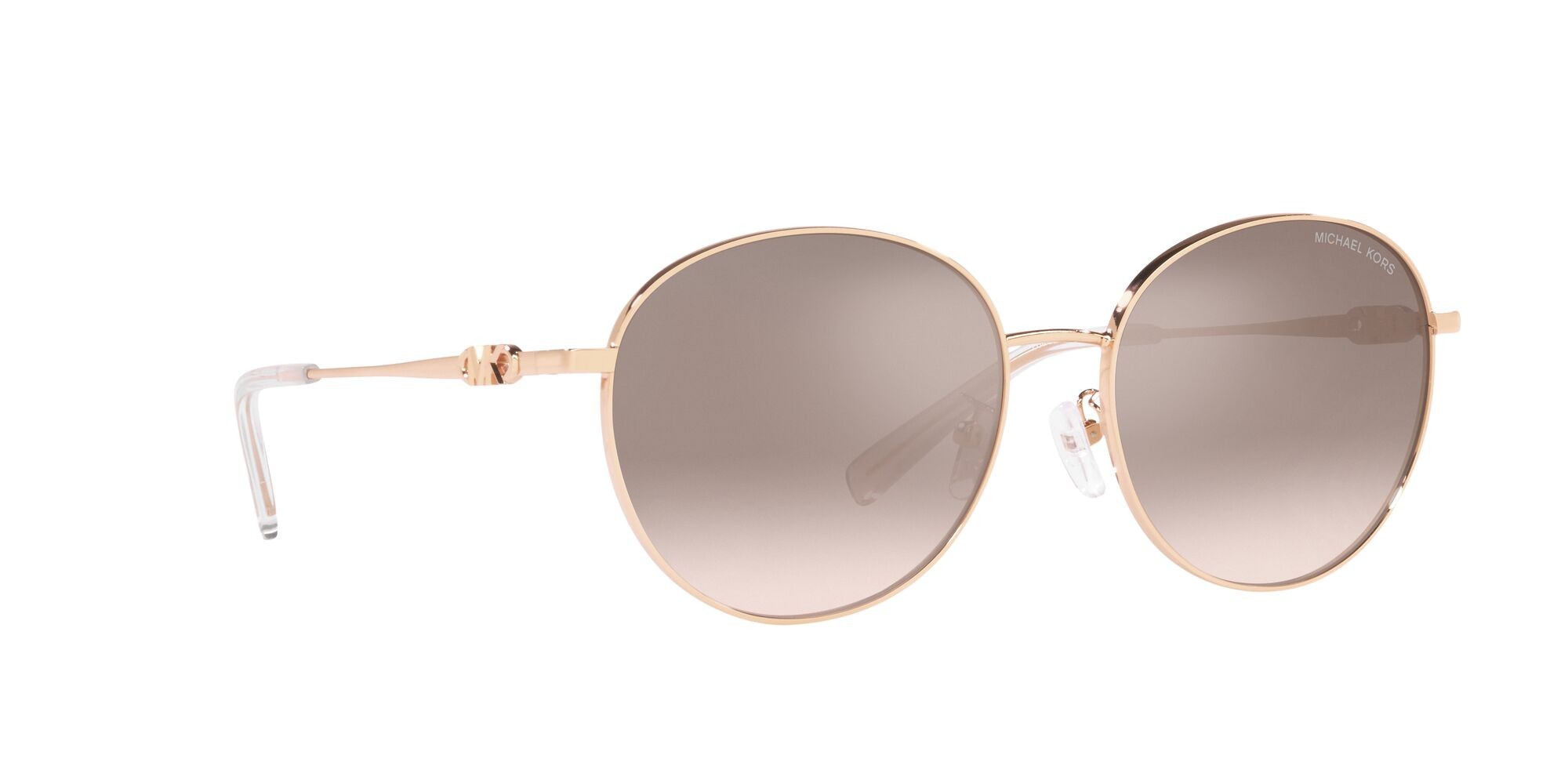 Sonnenbrillen Michael Kors Alpine MK 1119 (11088Z) farbe rose gold form rund gläser silver flash pink gradient