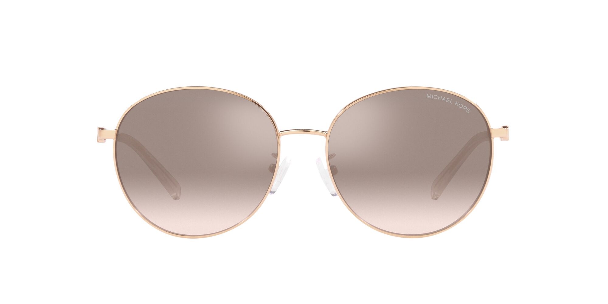 Sonnenbrillen Michael Kors Alpine MK 1119 (11088Z) farbe rose gold form rund gläser silver flash pink gradient
