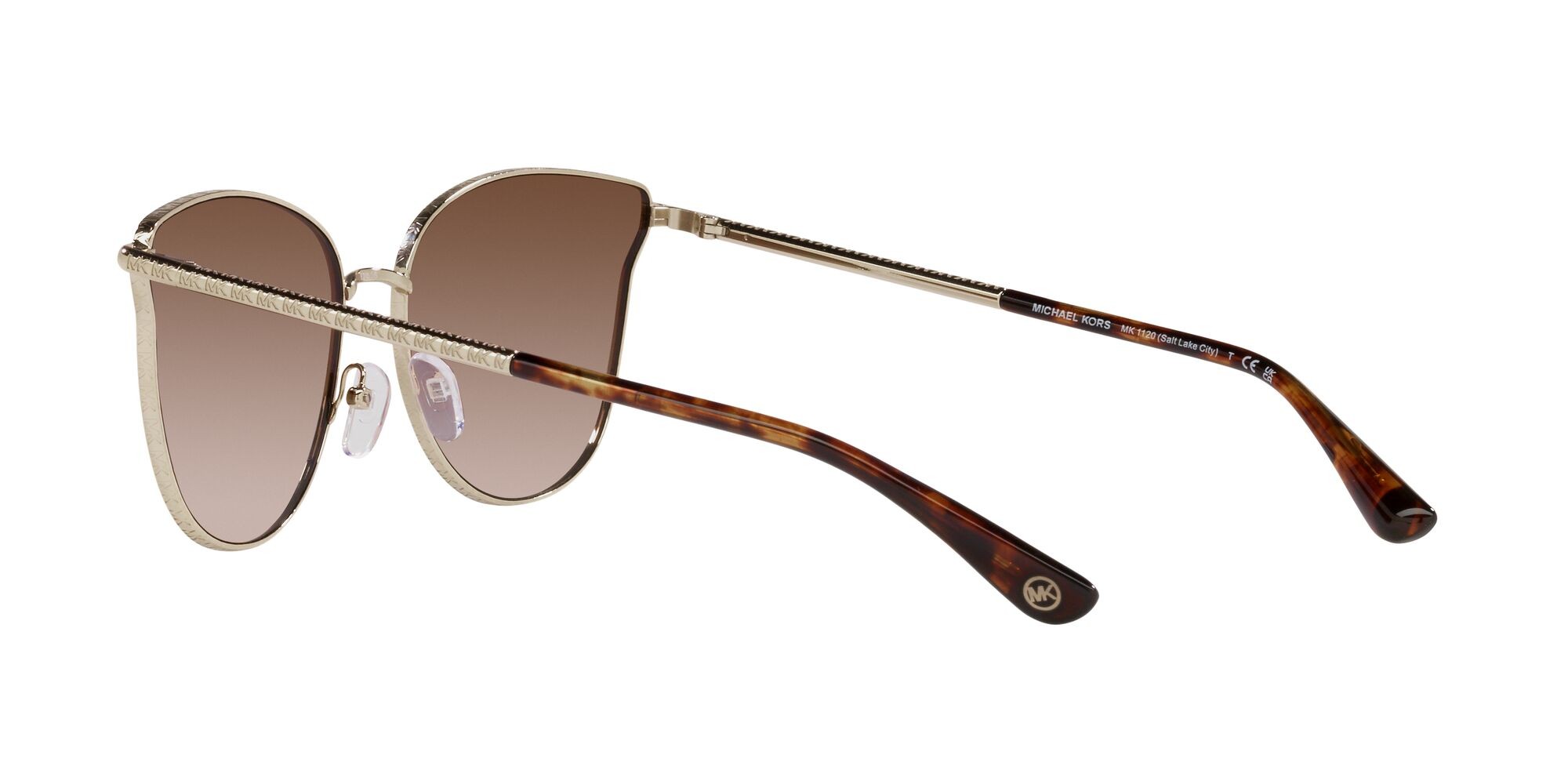Occhiali da sole Michael Kors Salt Lake City MK 1120 (101413) colore oro chiaro forma rotondo lenti marrone sfumato