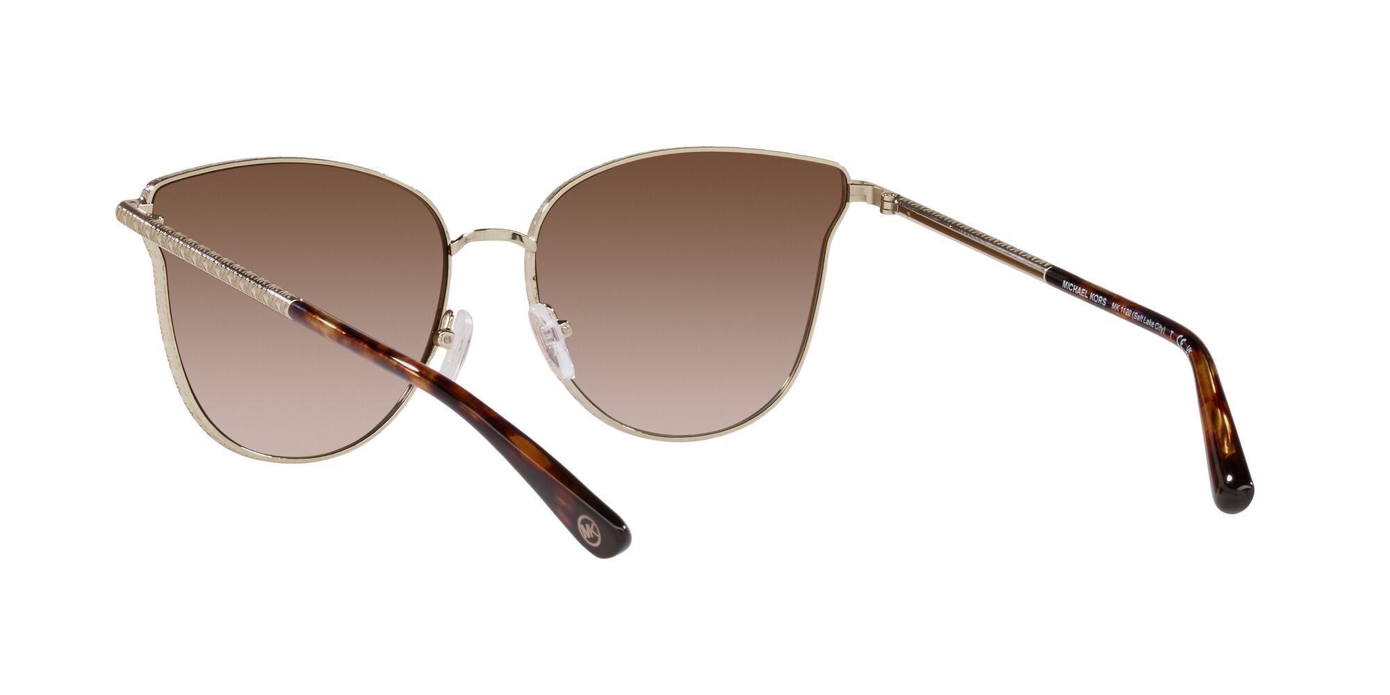 Occhiali da sole Michael Kors Salt Lake City MK 1120 (101413) colore oro chiaro forma rotondo lenti marrone sfumato
