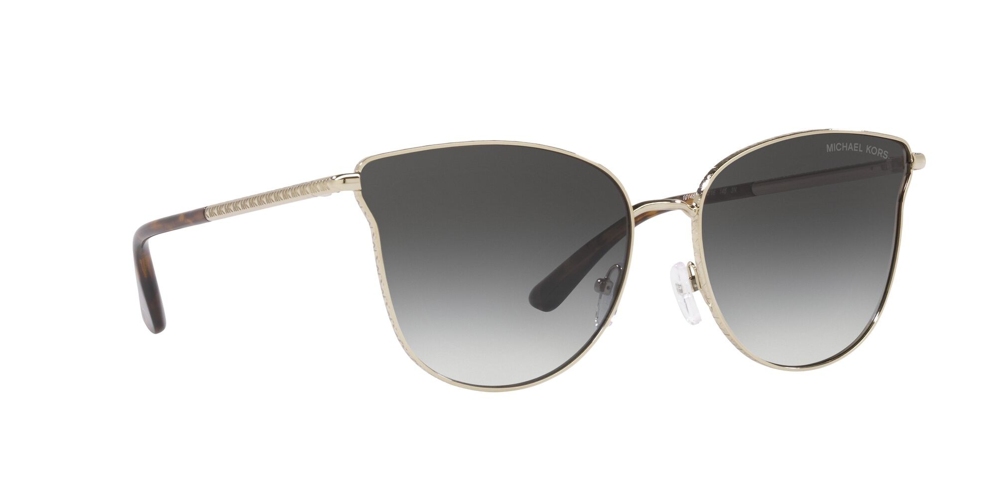 Sunglasses Michael Kors Salt Lake City MK 1120 (10148G) color oro chiaro shape round lenses grigio scuro sfumato