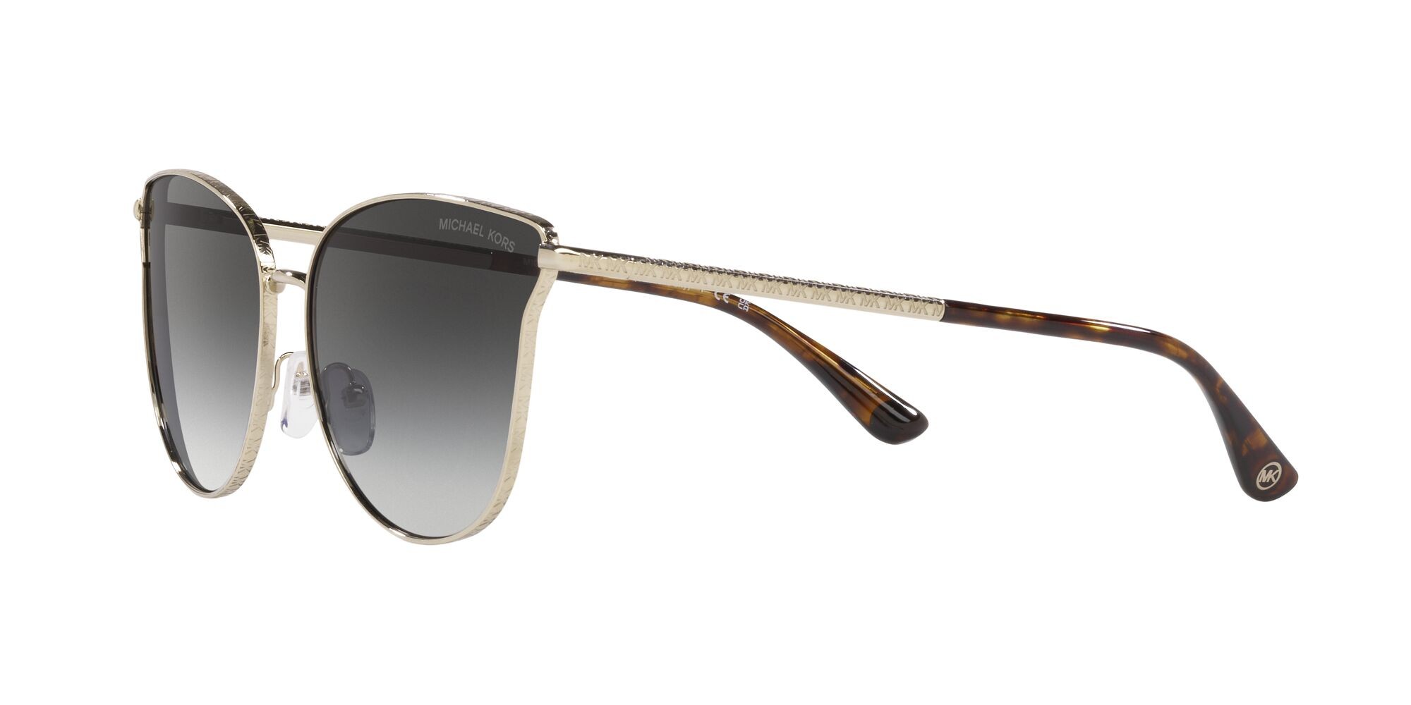Sunglasses Michael Kors Salt Lake City MK 1120 (10148G) color oro chiaro shape round lenses grigio scuro sfumato