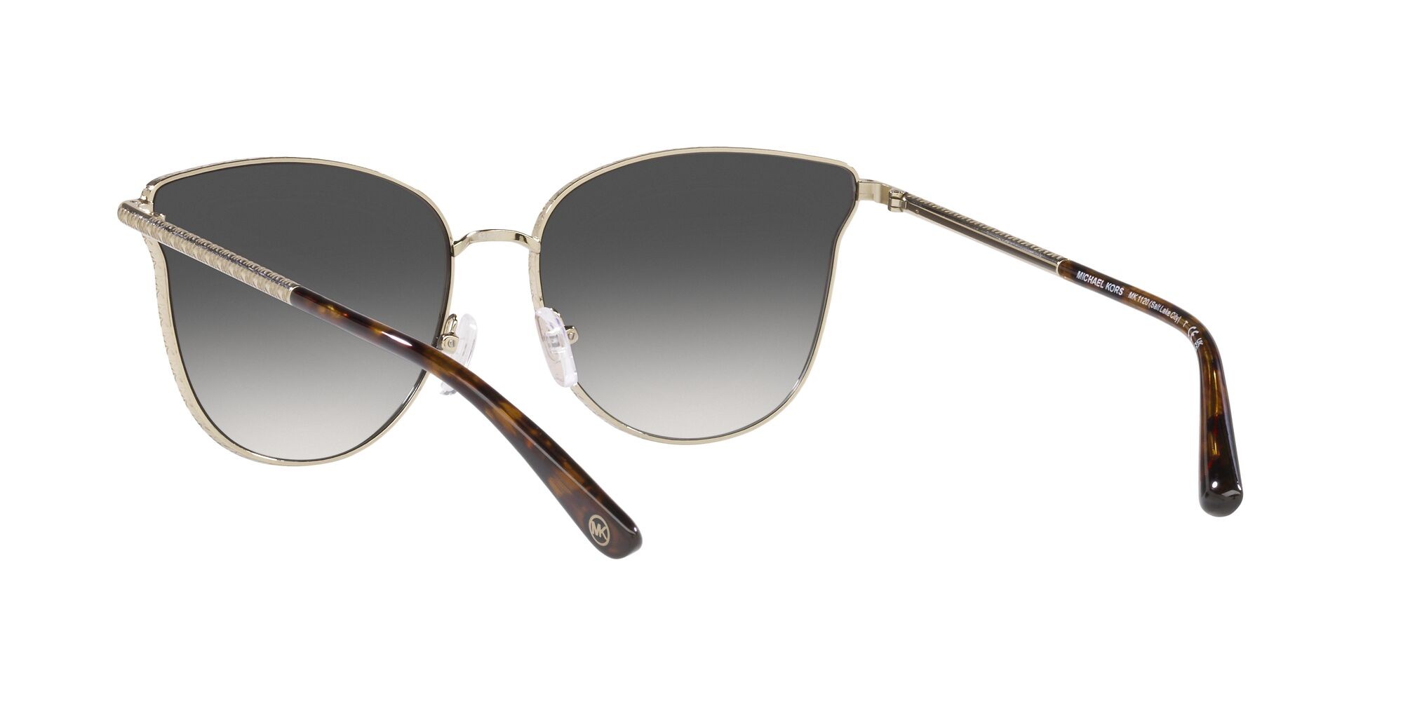 Sunglasses Michael Kors Salt Lake City MK 1120 (10148G) color oro chiaro shape round lenses grigio scuro sfumato