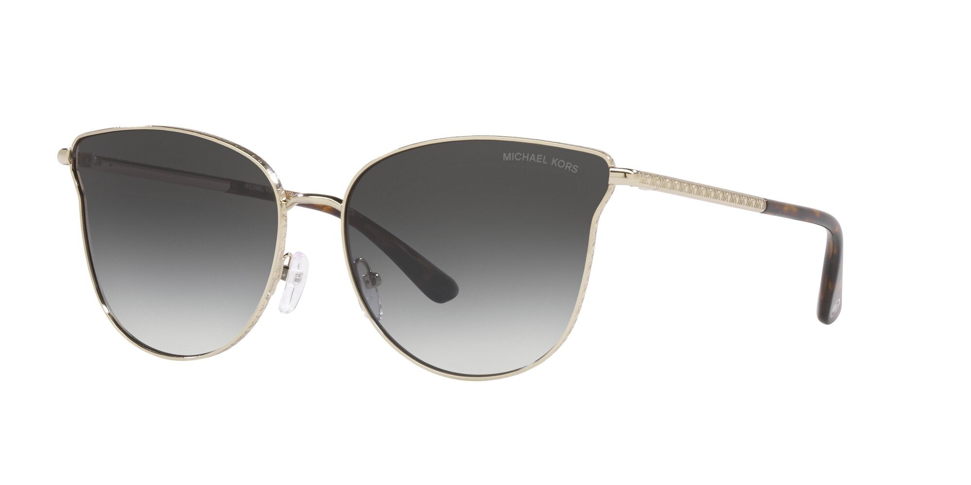 Sunglasses Michael Kors Salt Lake City MK 1120 (10148G) color oro chiaro shape round lenses grigio scuro sfumato