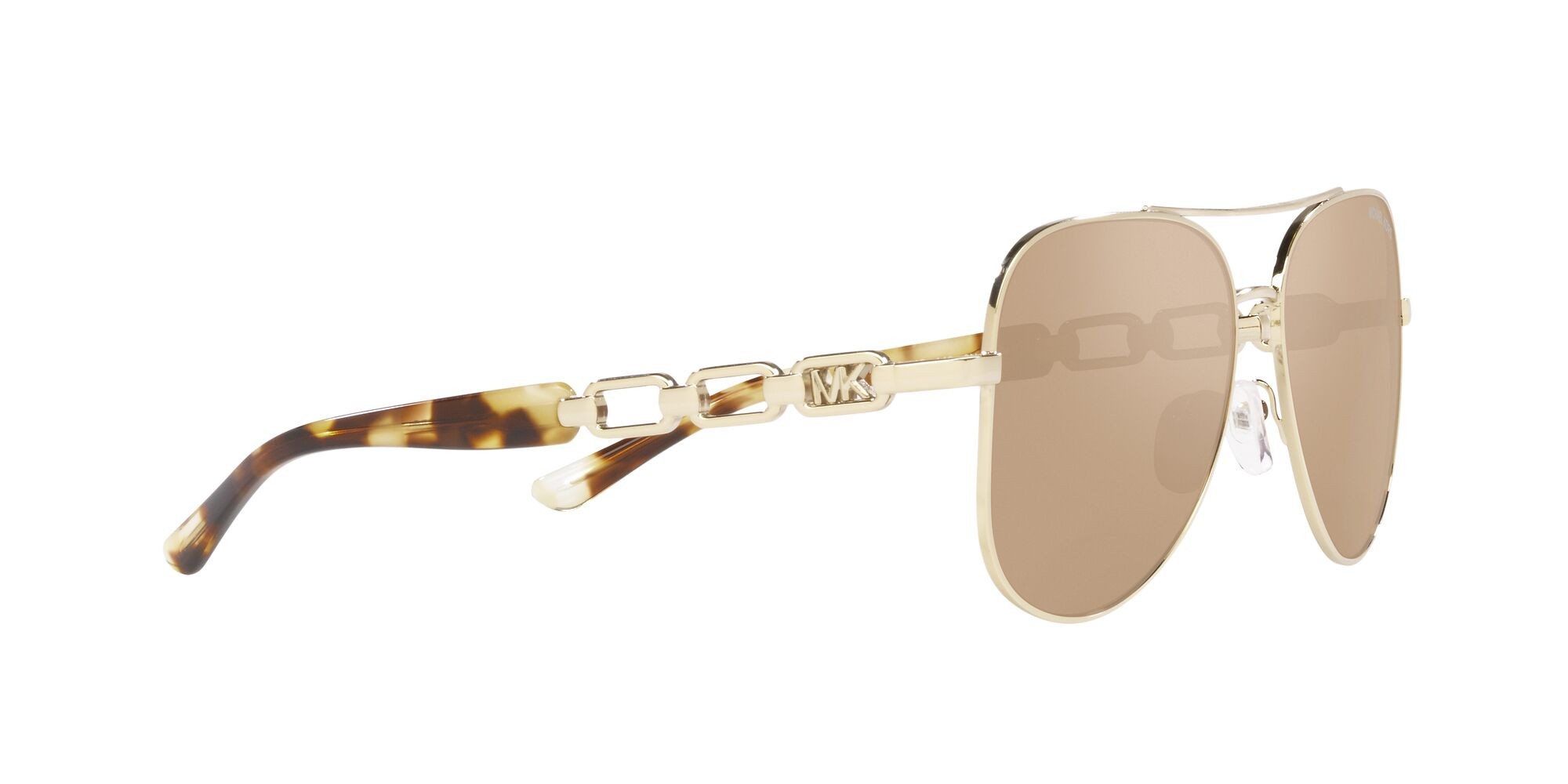 Occhiali da sole Michael Kors Chianti MK 1121 (10147P) colore oro chiaro forma aviator lenti specchiata oro