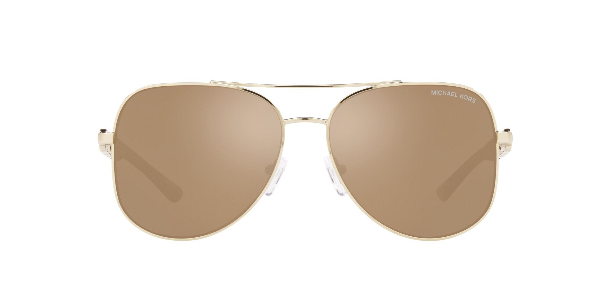 Occhiali da sole Michael Kors Chianti MK 1121 (10147P) colore oro chiaro forma aviator lenti specchiata oro