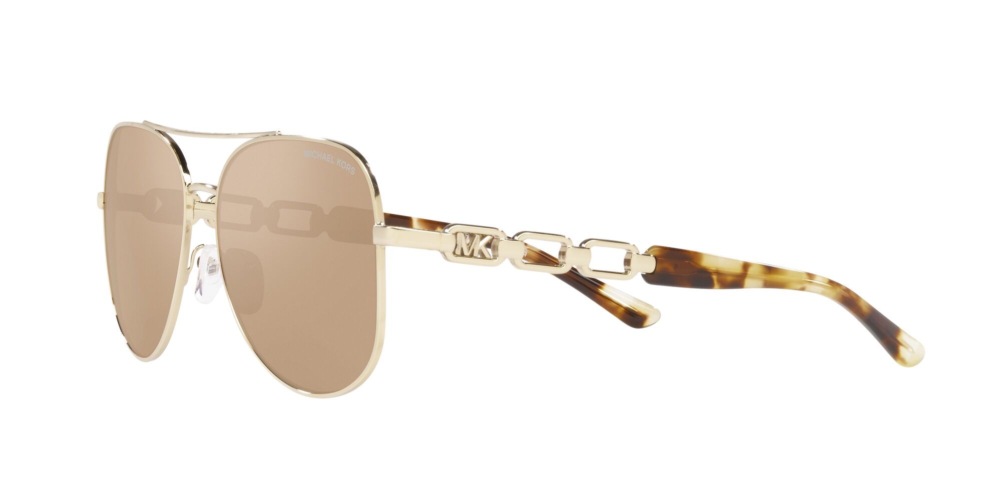 Occhiali da sole Michael Kors Chianti MK 1121 (10147P) colore oro chiaro forma aviator lenti specchiata oro