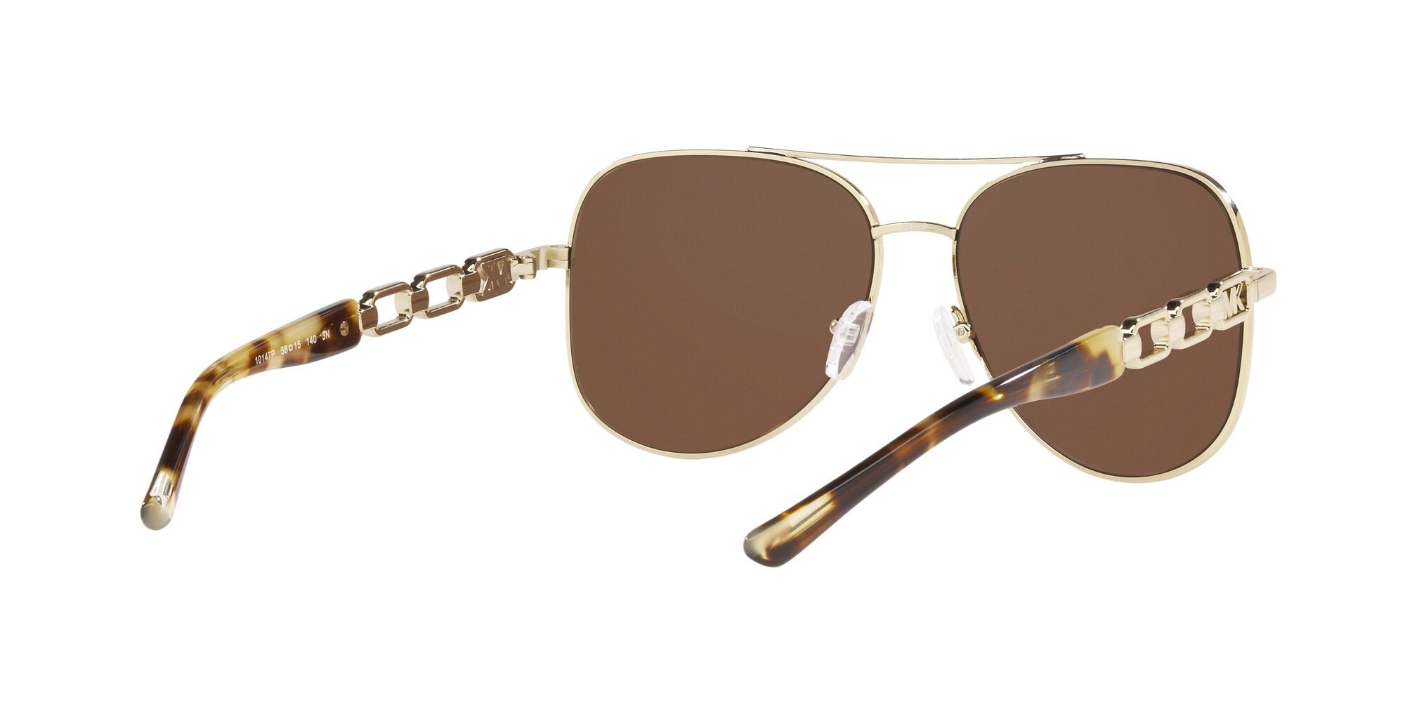 Occhiali da sole Michael Kors Chianti MK 1121 (10147P) colore oro chiaro forma aviator lenti specchiata oro