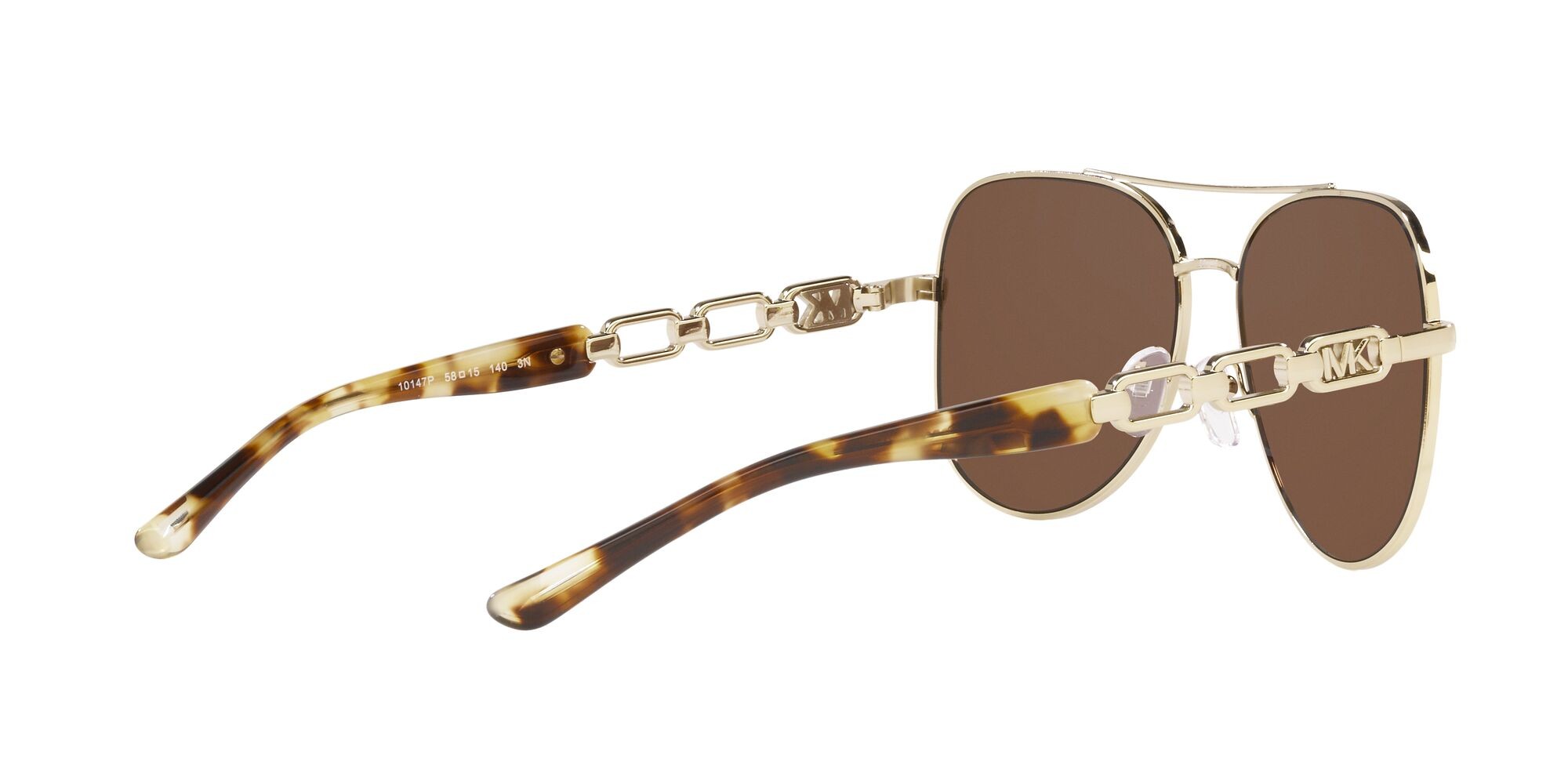 Occhiali da sole Michael Kors Chianti MK 1121 (10147P) colore oro chiaro forma aviator lenti specchiata oro