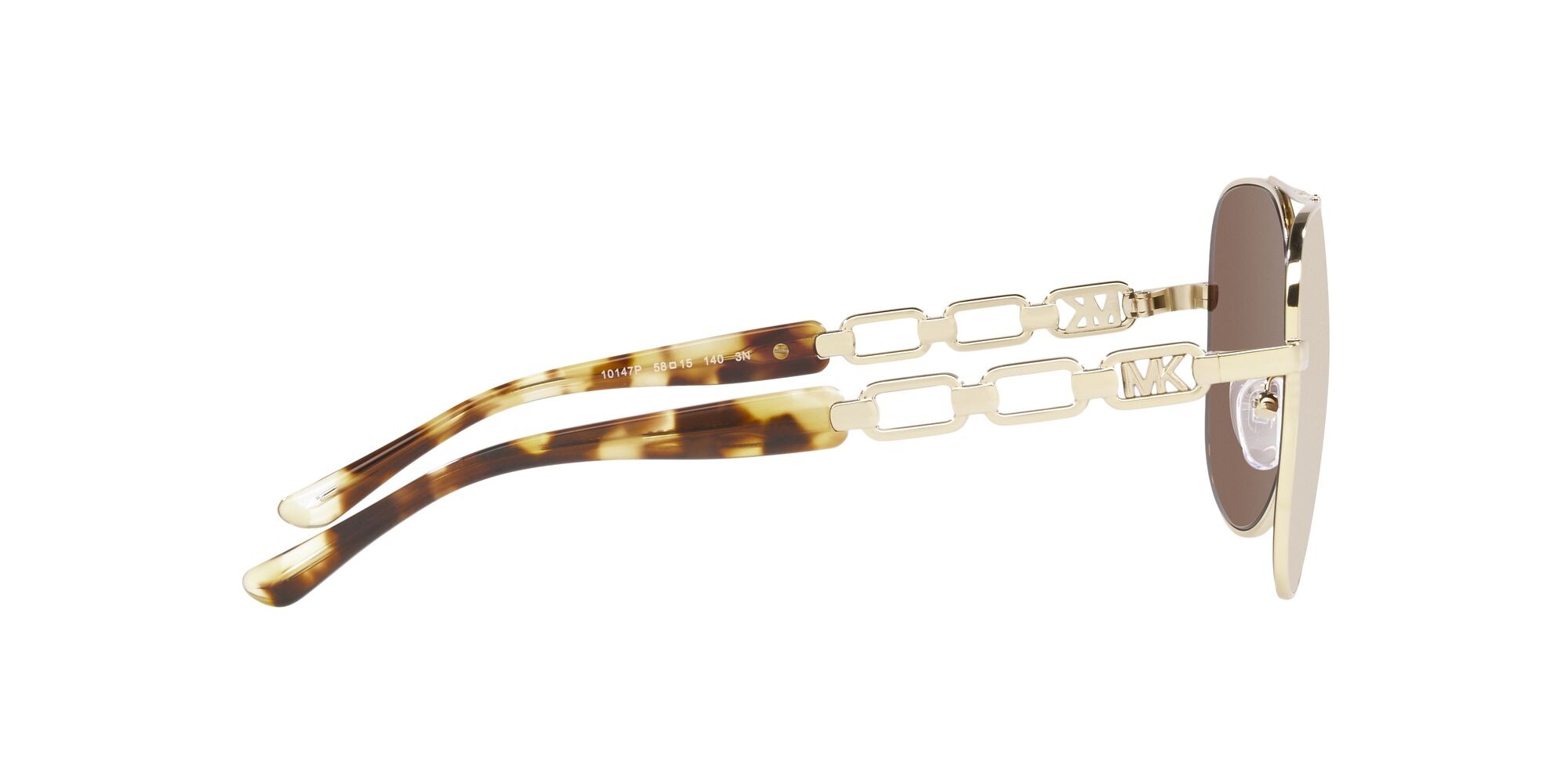 Occhiali da sole Michael Kors Chianti MK 1121 (10147P) colore oro chiaro forma aviator lenti specchiata oro