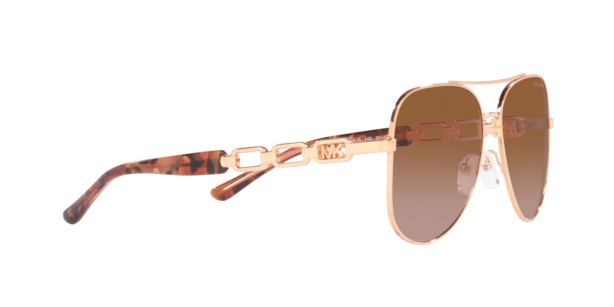Sonnenbrillen Michael Kors Chianti MK 1121 (110813) farbe rose gold form aviator gläser marrone sfumato rosa