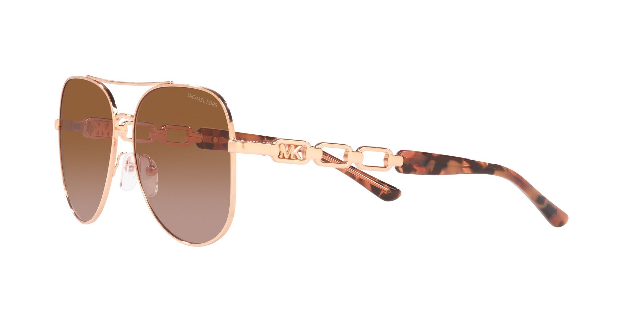 Sonnenbrillen Michael Kors Chianti MK 1121 (110813) farbe rose gold form aviator gläser marrone sfumato rosa