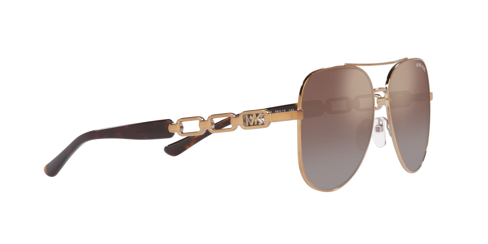 Sonnenbrillen Michael Kors Chianti MK 1121 (12136K) farbe beige visone form aviator gläser caramello/flash argento