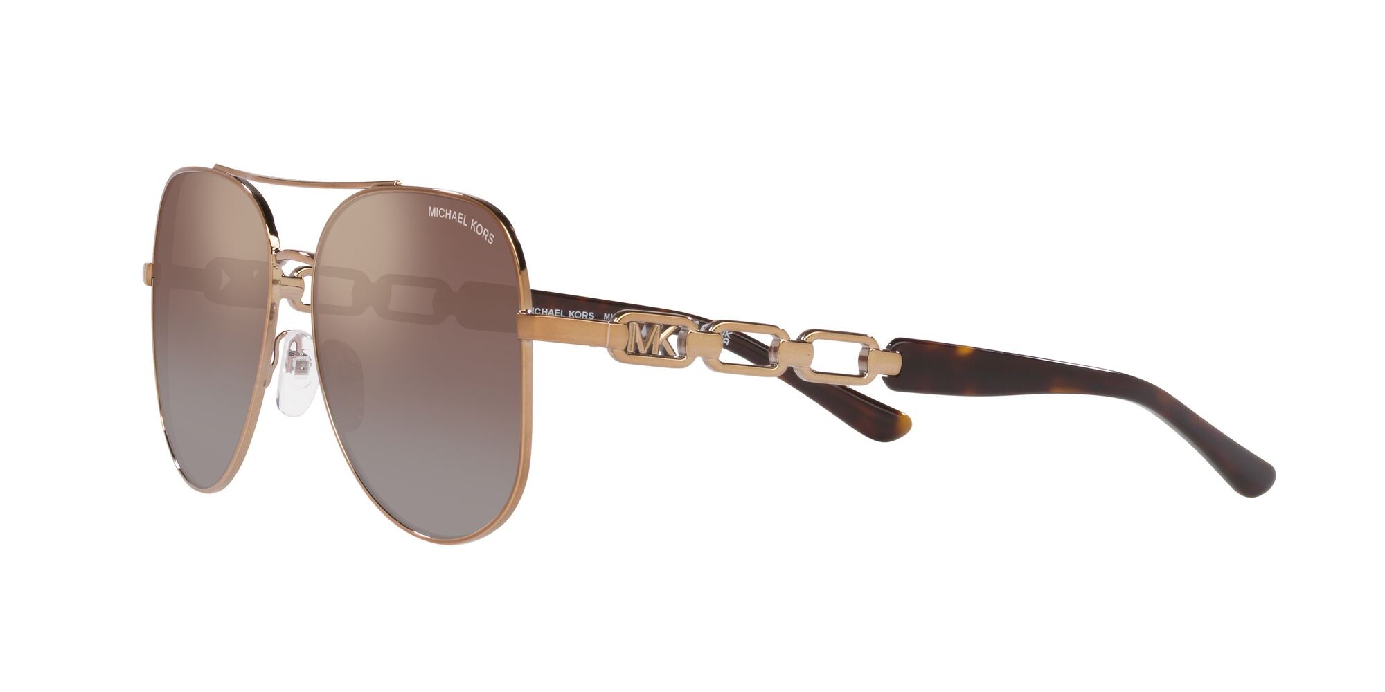Sonnenbrillen Michael Kors Chianti MK 1121 (12136K) farbe beige visone form aviator gläser caramello/flash argento