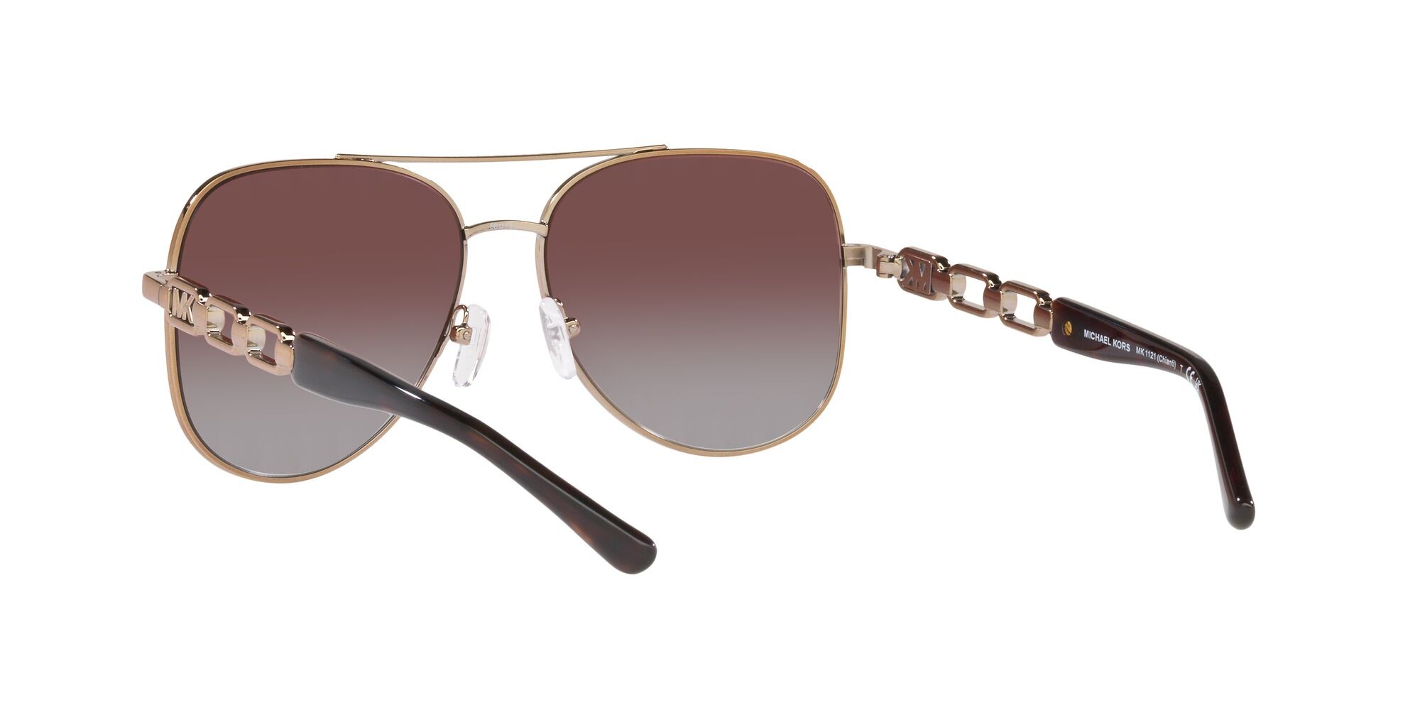 Sonnenbrillen Michael Kors Chianti MK 1121 (12136K) farbe beige visone form aviator gläser caramello/flash argento