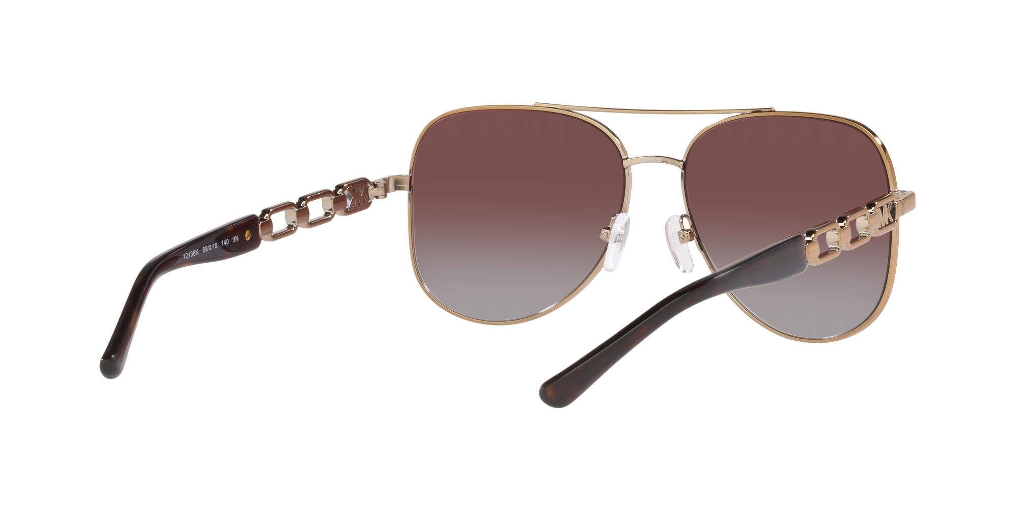 Sonnenbrillen Michael Kors Chianti MK 1121 (12136K) farbe beige visone form aviator gläser caramello/flash argento