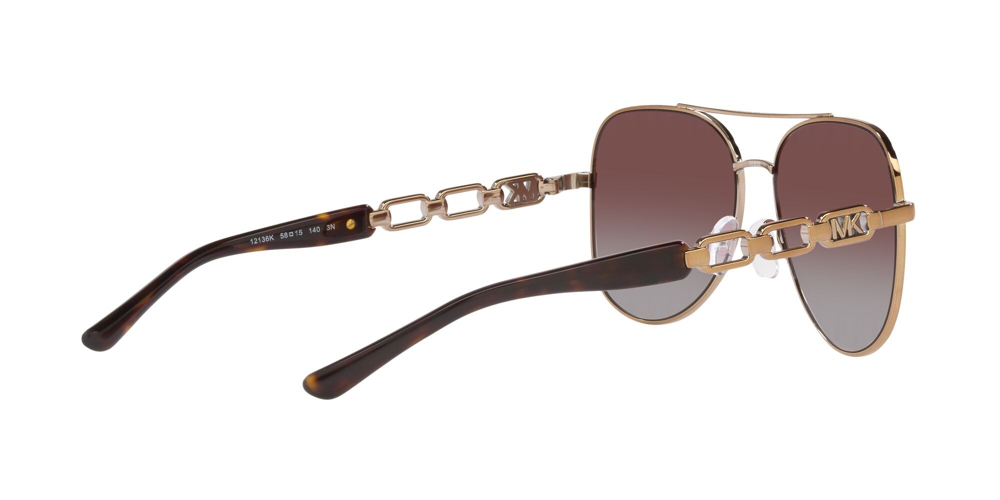 Sonnenbrillen Michael Kors Chianti MK 1121 (12136K) farbe beige visone form aviator gläser caramello/flash argento