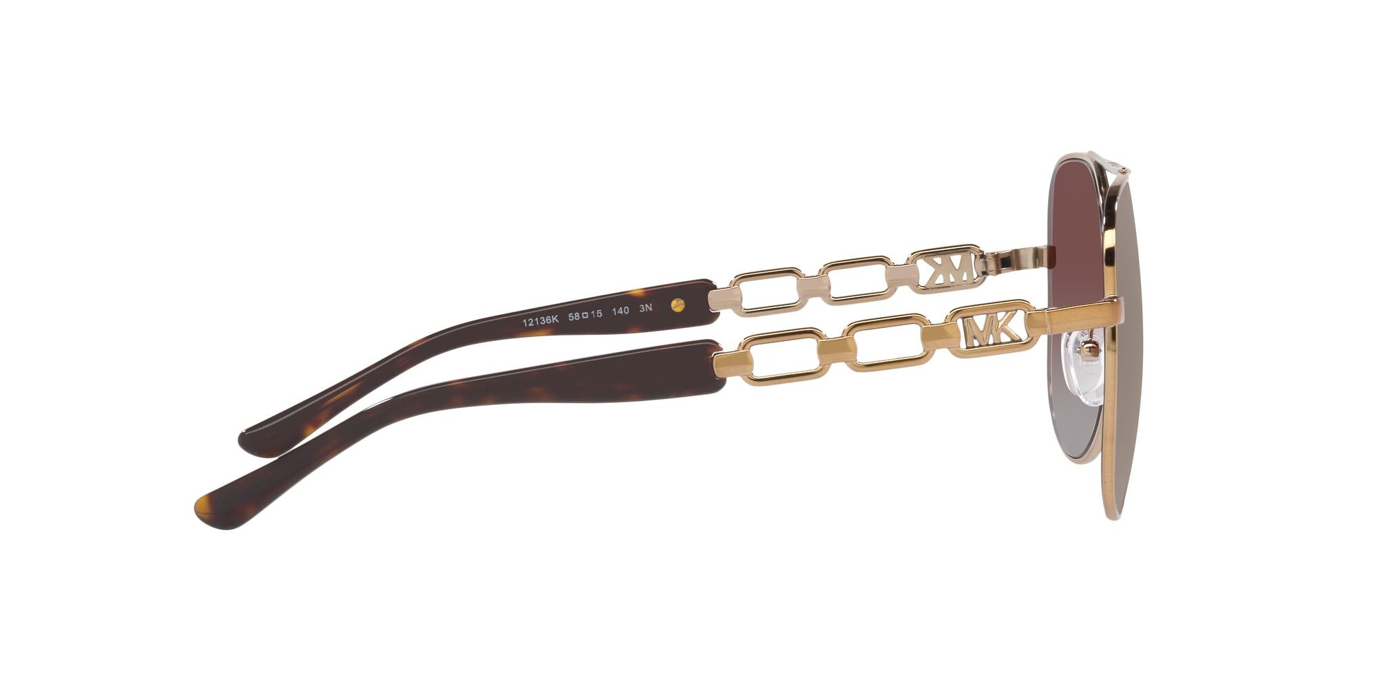 Sonnenbrillen Michael Kors Chianti MK 1121 (12136K) farbe beige visone form aviator gläser caramello/flash argento