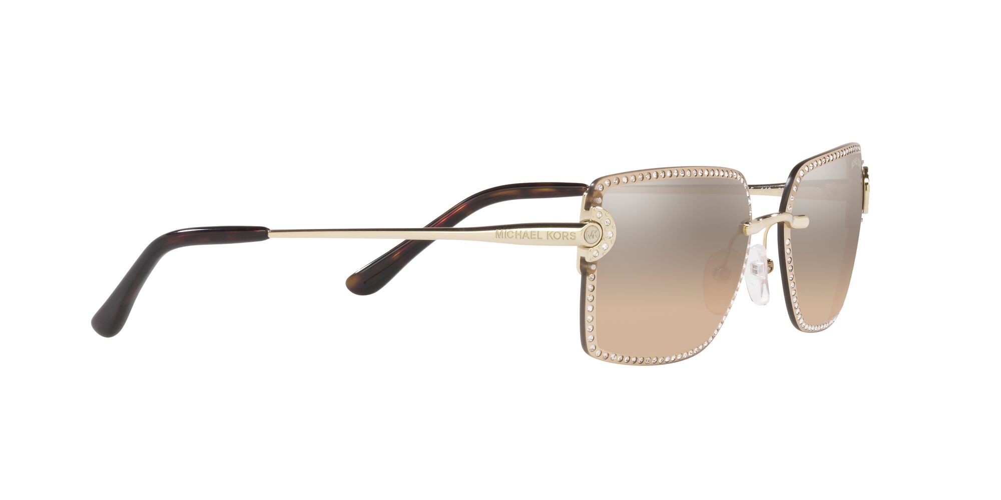Sonnenbrillen Michael Kors Sedona MK 1122B (10143D) farbe oro chiaro form rechteckig gläser silver khaki gradient flash